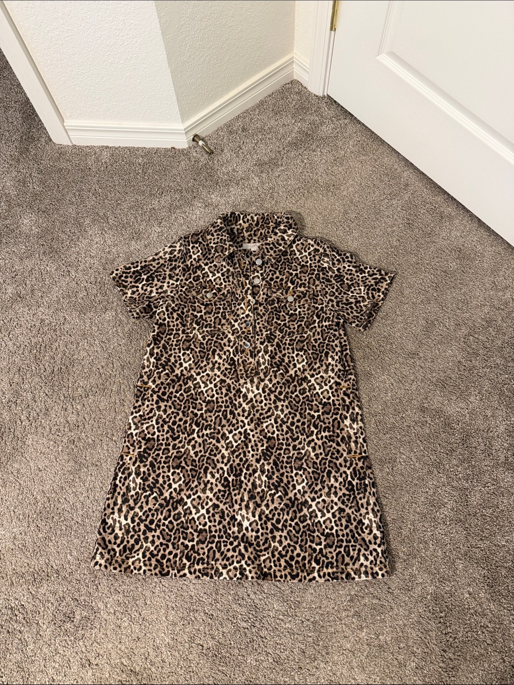 LOFT Leopard Denim Dress SM